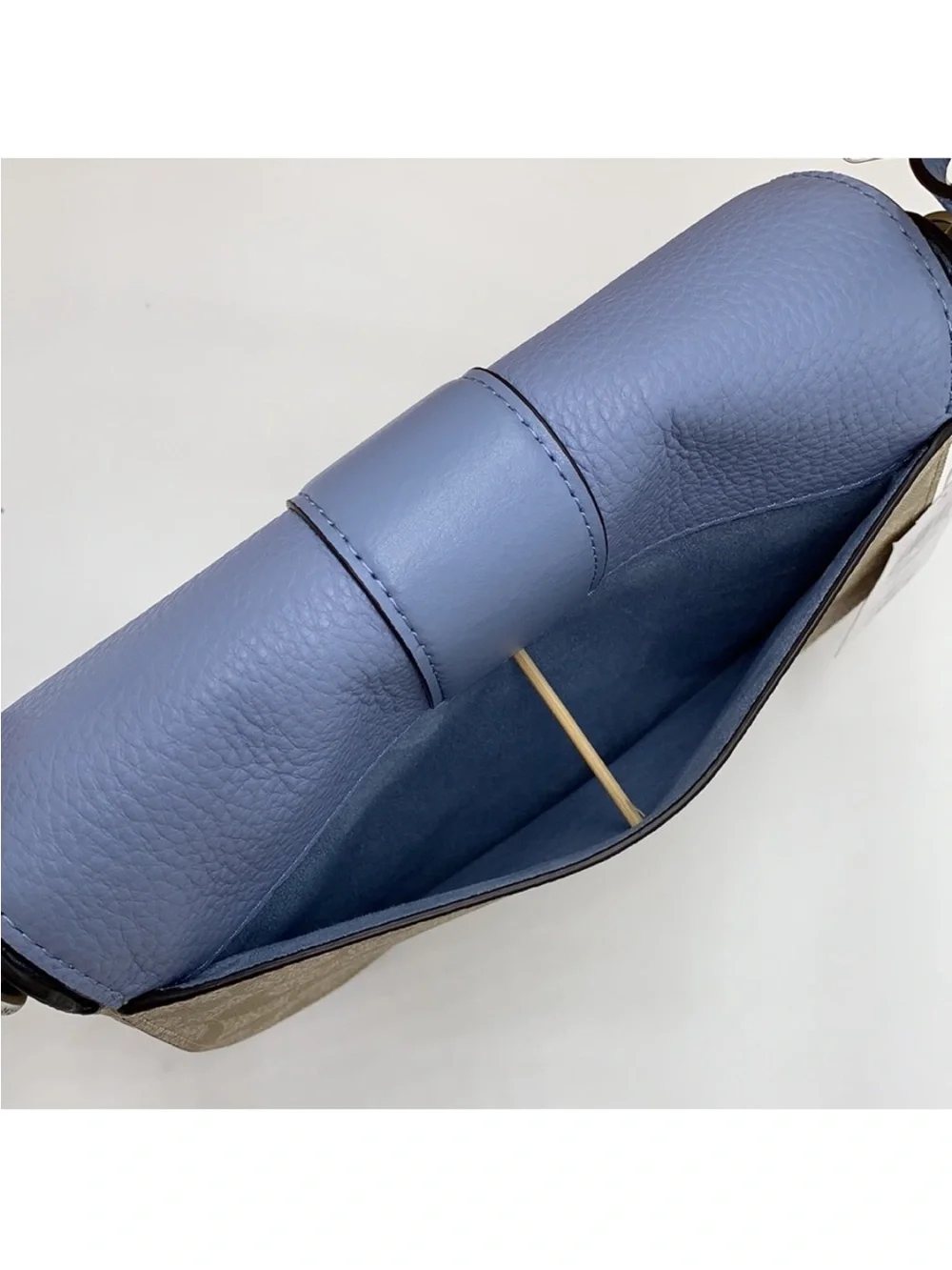 COACH Georgie Saddle Bag In Signat Canvas COLOR:
Silver/Light Khaki/Marble
Blue - Picture 5 of 16